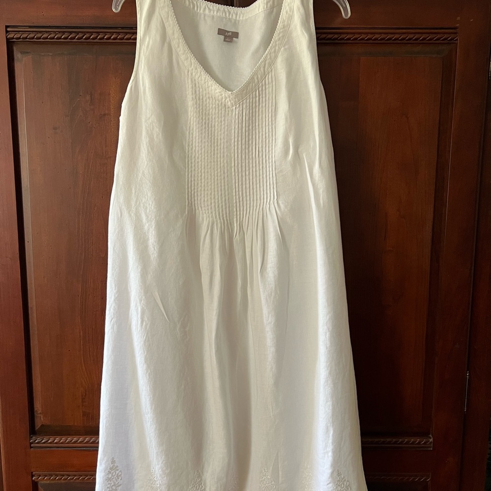 JJill White linen Dress- Size L